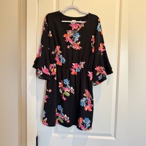 a new day Black Floral Long Sleeve Dress